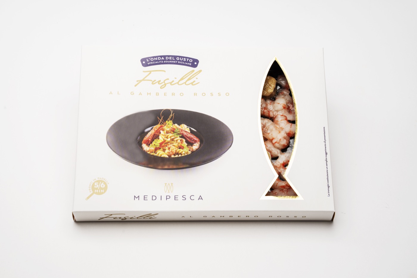 Fusilli al gambero rosso, foto della confezione